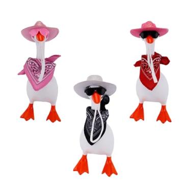 Imagem de Conjunto 3 Peças de Fantasias de Ganso Mesa, 17,78 cm Fantasias Ganso Mesa Incluindo 3 Chapéus, 3 Óculos Sol e 3 Cachecóis para Decoração Mesa