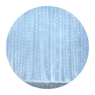 Imagem de Cortina Led 3x2 metros 300L Conector m/f Branco Quente Frio Casamento Festa (Branco Quente - 220v)