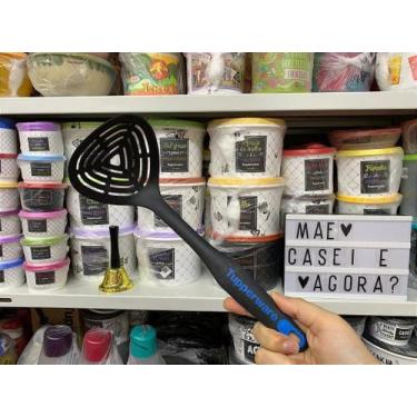 Imagem de Escumadeira Essencial Tupperware Azul e Preta