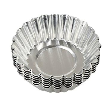 Imagem de Generic Pacote com 20 moldes de muffin de alumínio prateado, capas para queques, moldes de muffin, copos de 6 cm, reutilizáveis, Natal