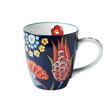 Imagem de GRFIT Caneca 480 ml Caneca de cerâmica doméstica personalidade pintada à mão xícara de café da manhã grande capacidade copo de leite copo de bebida caneca de café (cor: latão)