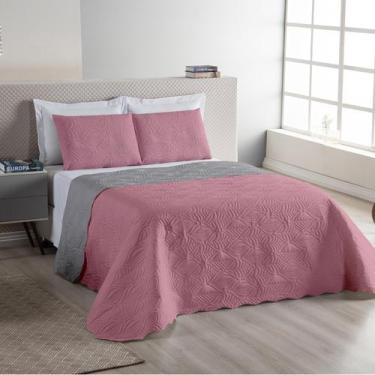 Imagem de Colcha de Cama Box Casal Padrão Cobre Leito Bouti Dupla Face Matelado 