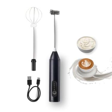 Imagem de Mini Mix Espumador de Leite Elétrico Portátil, USB Recarregável, Preto, Misturador para Café, Batedor de Bebidas, com Bateria de Longa Duração