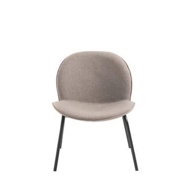 Imagem de Cadeira para Cozinha Tecido e Aço Carbono Luiza Cinza/Preto