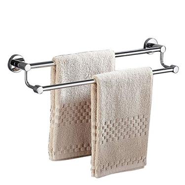 Imagem de Toalheiros, cozinha de banheiro de hotel familiar; toalheiro de aço inoxidável montado na parede Toalheiro duplo; toalheiro integrado; multidimensional; perfurar a instalação/30 x 13,5 cm/a
