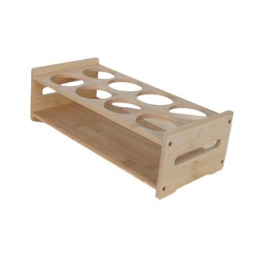 Imagem de Baoblaze Prateleira organizadora de cozinha de madeira com 4 furos, prateleira retangular para dispensador de óleo multifuncional, para despensa de mesa