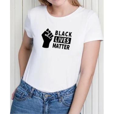 Imagem de Camiseta Camisa Adulto Feminina Masculina Algodão Consciência Negra Bl