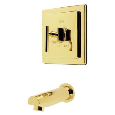 Imagem de Kingston Brass KB8652CQLTO Claremont Torneira de banheira equilibrada de pressão de manípulo único, latão polido