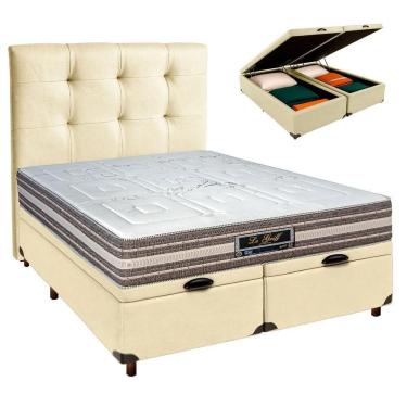 Imagem de Conjunto Cama Box Bau Blindado Casal + Colchão Molas Ensacadas Legriff Sankonfort + Cabeceira