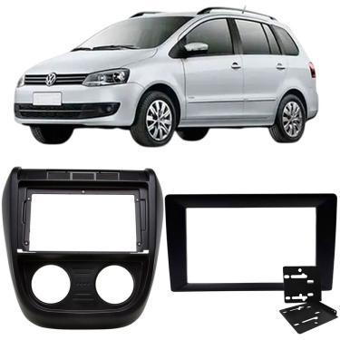 Imagem de Moldura 9 e 7 Polegadas 2 Din Fox Crossfox Spacefox 2004 à 2010 Preta Painel Central Multimidia