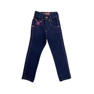 Imagem de Calça Country Jeans Tradicional Infantil Os Boiadeiros Azul Escuro Ret