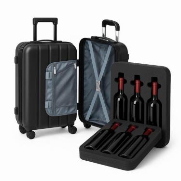 Imagem de Mala 6 Vinhos Proteção Antimpacto Alça Ajustável