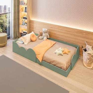 Imagem de Cama Infantil Montessoriana Solteiro Cloud Verde Bellagio - PIPPA WEB