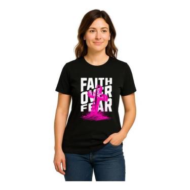 Imagem de Camiseta Feminina Algodão Religião Fé Cristã Gospel Jesus - Religião E