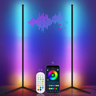 Imagem de Luminária de chão de canto Zkcbutie LED Space 16 milhões de cores