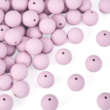 Imagem de 50 contas de silicone 15 mm contas focais redondas de silicone de borracha espaçadores soltos para canetas com contas, chaveiro faça você mesmo, colar, pulseira da amizade, joias, artesanato, furo de