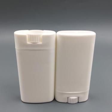 Imagem de 3 recipientes de desodorante de perfume recarregáveis, tubo de protetor labial vazio de plástico branco/preto, tubos de batom cosméticos portáteis de 15 ml (branco)