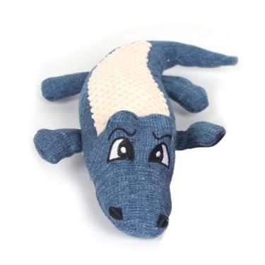 Imagem de Generic Brinquedos Enchidos do Filhote de Cachorro do Luxuoso, Dentes Interativos Bonitos que Móem Brinquedos Cão Luxuoso que Rangem a Resistência da Mordida Enchimento Algodão Pp para (Azul)