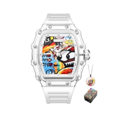 Imagem de SKMEI Relógios mecânicos esportivos masculinos à prova d'água moda feminina relógio de pulso analógico automático Unsiex design artístico (opções de cores), Branco