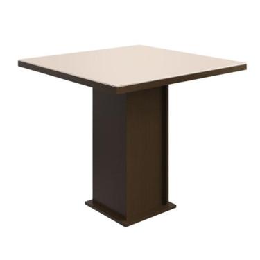Imagem de Mesa Quadrada Zamarchi, Tabaco e Off White 90 cm