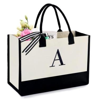 Imagem de Sacola BeeGreen Monogram Canvas 43x32x17cm Letra A