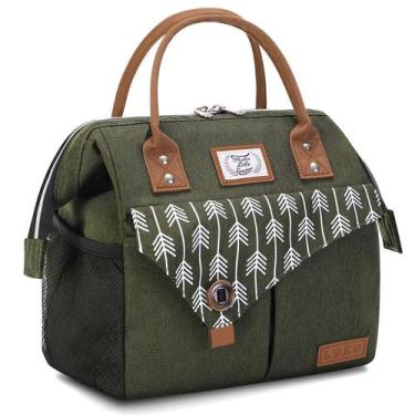 Imagem de Lancheira isolada Lekesky 25x16x26 cm Sacola verde