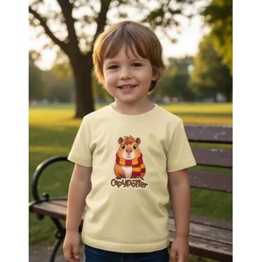 Imagem de Camiseta Infantil Slim Algodão estampa Capivara Capypotter - LOJA RPER