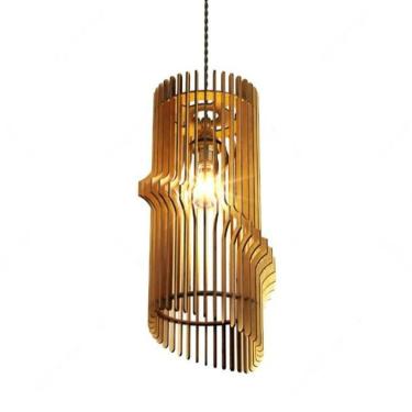 Imagem de Luminária Teto Tipo Pendente Atenas Mdf Completa - Preta