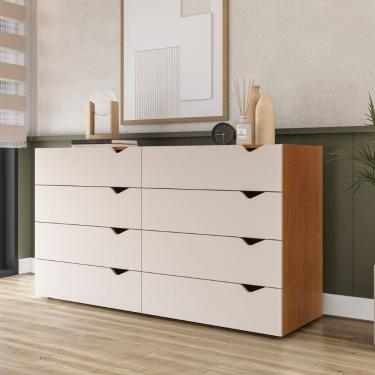 Imagem de Cômoda 8 Gavetas Porto Freijó Creme Politorno Móveis
