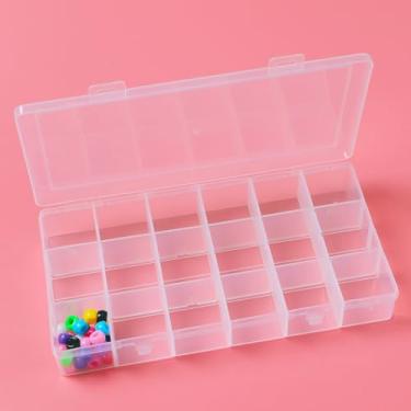 Imagem de Caixa organizadora de 18 grades, divisórias destacáveis, caixa de armazenamento de plástico, adequada para armazenamento de contas e pingentes. LCS.