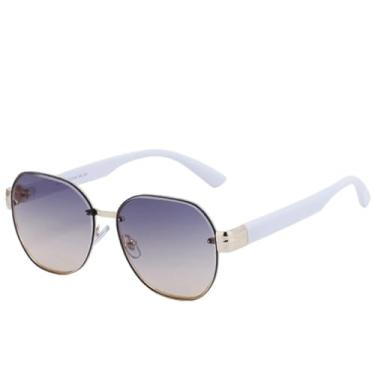 Imagem de JRLLFD Óculos de sol femininos com armação de luxo, vintage, punk, masculino, para dirigir, uso ao ar livre, UV400 (branco, cinza, amarelo)