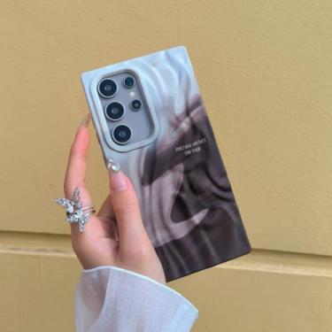 Imagem de MVVKKY Capa de silicone macia antirrugas com gradiente de cor para Galaxy S23 (para Galaxy S23/cinza)