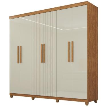 Imagem de Guarda-roupa De Solteiro 100% Mdf 6 Portas 2 Gavetas Benfica Frison