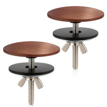 Imagem de ROOGSIH 2 peças de tampa de furo de pia de cozinha de latão maciço, tampa de furo de torneira de 5 cm, tampa de rolha de placa de furo de torneira com acabamento em bronze escovado, tampa de orifício