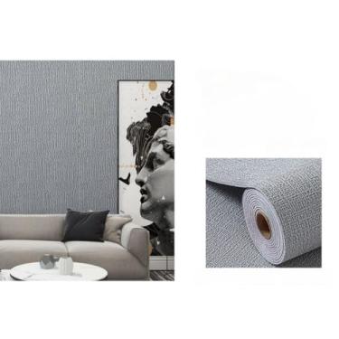 Imagem de Painel Linho Liso Espuma Adesivo Grosso Autocolante Decoração Revestimento Acústico(10 Metros x 50cm-5m²,Cinza claro)