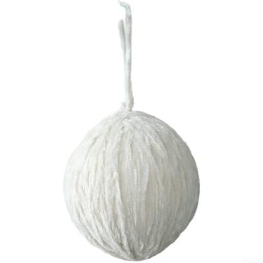 Imagem de Bola de enfeite de árvore de Natal de feltro de lã, 6 cm de diâmetro, material de artesanato macio, faça você mesmo, leve, para exibição festiva, rosa, cinza, branco, vermelho, azul neblina, rosa