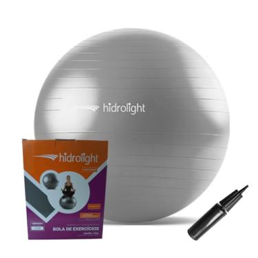 Imagem de Bola de Exercícios Cinza 75cm Anti-estouro, para Pilates, Yoga e Fisioterapia, com Bomba de Enchimento, Suporta 350kg