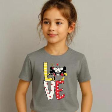 Imagem de Camiseta Confortavel Moda infantil Love mickey - Hs, Cinza, 08