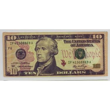 Imagem de Carteira Slim Dinheiro Nota De Dólar Cédula De 10