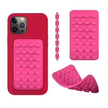 Imagem de Capa de telefone de sucção dupla face de silicone com suporte destacável, aderência ASMR/Fidget Sticky para telefone acessórios mãos-livres para selfies e vídeos, itens populares do TikTok para iPhone