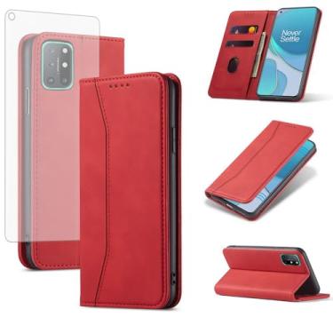 Imagem de Capa carteira flip para OnePlus 8T OnePlus8T Plus 9R 5G com protetor de tela, fecho magnético, capa fólio, compartimento para cartão de crédito, suporte One On + 1 Plus 8Tplus 1plus 8T+ One+ T8 1+ 1+