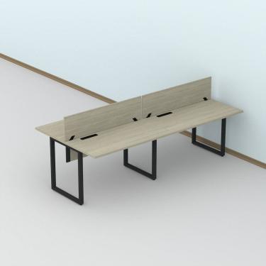 Imagem de Plataforma Dupla 4p 240x120cm Tub Corporativa Light Castanheira Natural/Preto