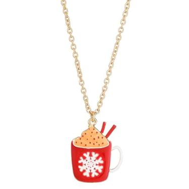 Imagem de immerFancy Colar com pingente de ouro para mulheres, joias de Natal, moderno, simples, delicado, inspirador, bússola, laço de borboleta, nó vermelho, caneca de Natal, sol, amizade, colares, presentes