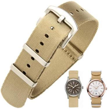 Imagem de Aoeiwv Pulseira de relógio de nylon balístico militar de 20 mm, 22 mm, com fivela pesada, macia, durável, impermeável, pulseira de reposição de nylon premium para homens e mulheres