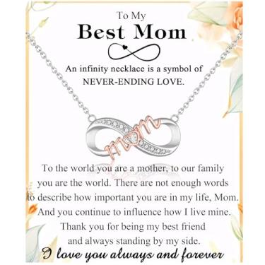 Imagem de Enfeites de meia para meninas e mulheres, To My Mom Daughter Grandma Granddaughter Infinity Necklace Jewelry Christmas Valentines Mothers Day Easter Birthday Graduation Gifts for Girls Teens Women