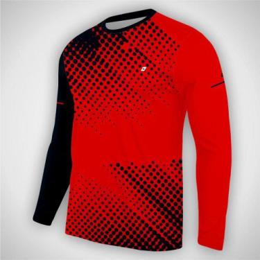Imagem de Camiseta Dry Fit Masculina Manga Longa UV 50 Proteção Solar Para Corri