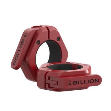 Imagem de Clipes de barra (par), braçadeiras de barra, grampos olímpicos de liberação rápida com aderência TPR antiderrapante, coleiras de barra para levantamento de peso seguro e levantamento de peso