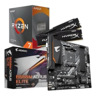 Imagem de Kit Upgrade Amd Ryzen 7 5700x, Mb b550m Aorus Elite, 32 Gb 3200mhz Ram