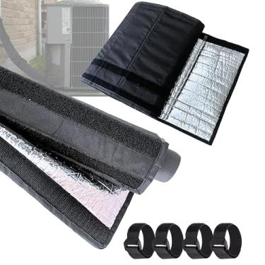 Imagem de 4 camadas de cobertura de isolamento de tubo de cobre HVAC AC, 198.1 cm x 30.0 cm Oxford AC cobre, para linhas AC ao ar livre, cabos elétricos, fios, evita congelamento, impermeável, resistente a UV