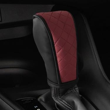 Imagem de Capa de alavanca de câmbio de marchas de carro, antiderrapante, respirável, protetor de manípulo automático, acessórios universais de decoração automotiva adequados para carro, SUV, caminhão (vinho
